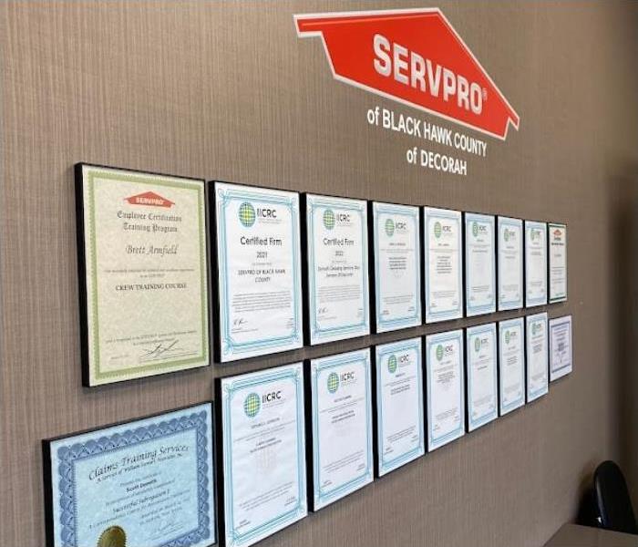 Wall of certifications